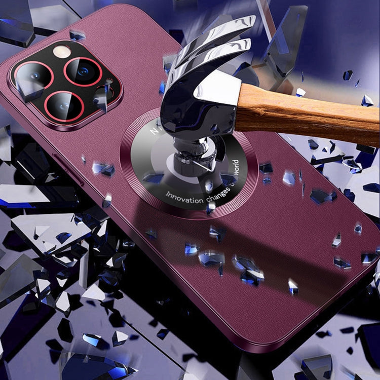 For iPhone 14 Pro Max R-JUST RH05 Magnetic Leather Metal Phone Case
