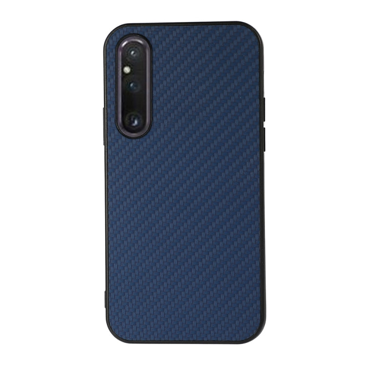 For Sony Xperia 1 V Carbon Fiber Texture PU Phone Case