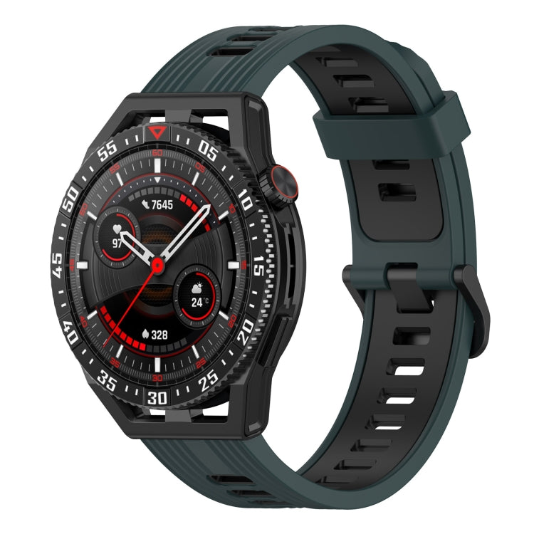 For Huawei Watch GT 3 SE 22mm Two-color Stripe Silicone Watch Band