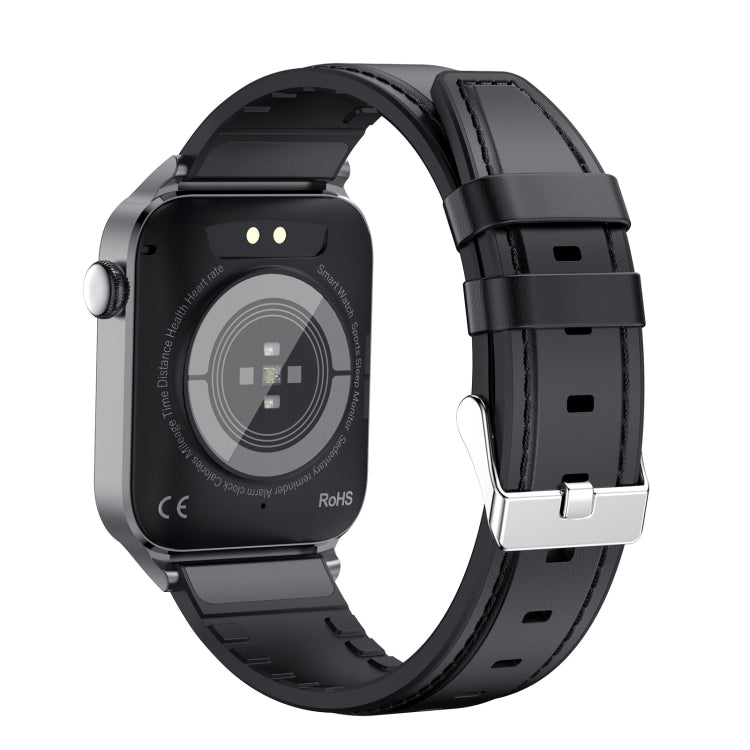 T50 1.85 inch Leather Band IP67 Waterproof Smart Watch Supports Voice Assistant / Health Monitoring
