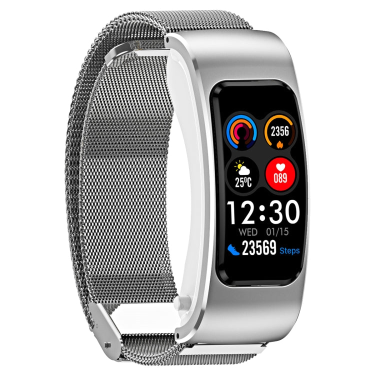 K60 1.08 inch Steel Band Earphone Detachable Life Waterproof Smart Watch Support Bluetooth Call
