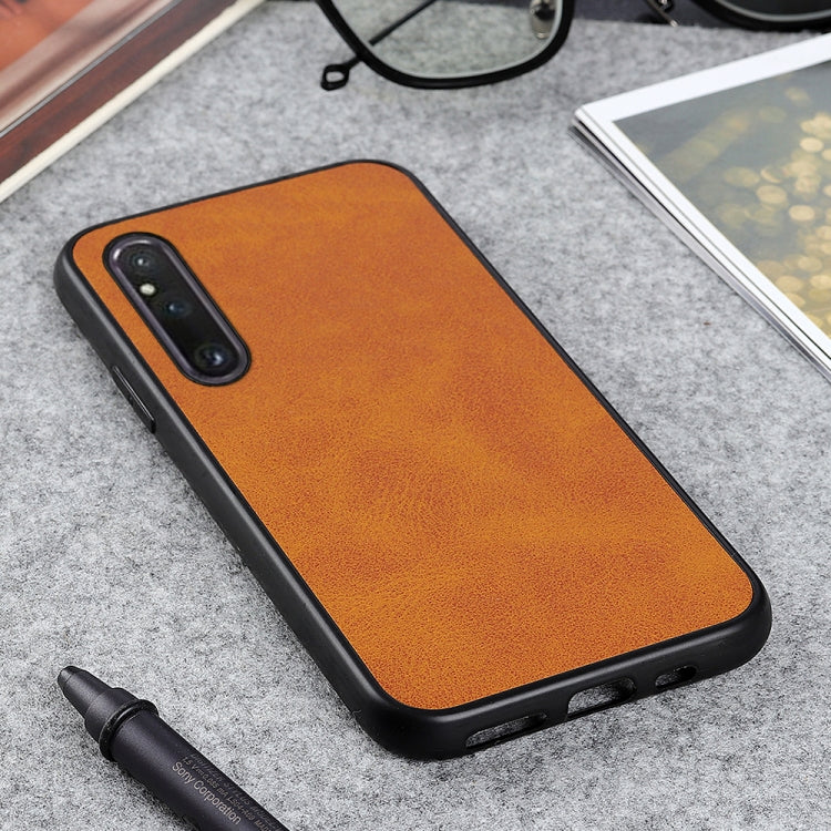 For Sony Xperia 1 V Two-color Calf Texture PU Phone Case