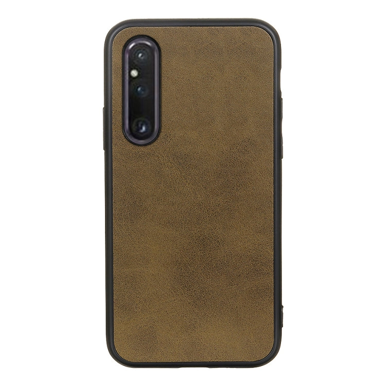 For Sony Xperia 1 V Two-color Calf Texture PU Phone Case