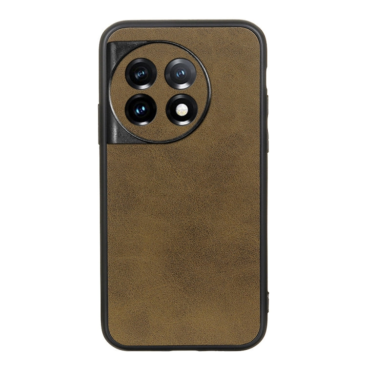 For OnePlus 11 5G Accurate Hole Two-color Calf Texture PU Phone Case