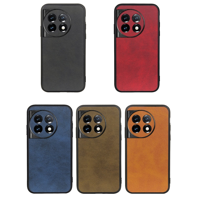 For OnePlus 11 5G Accurate Hole Two-color Calf Texture PU Phone Case