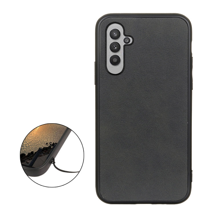 For Samsung Galaxy A24 Accurate Hole Two-color Calf Texture PU Phone Case