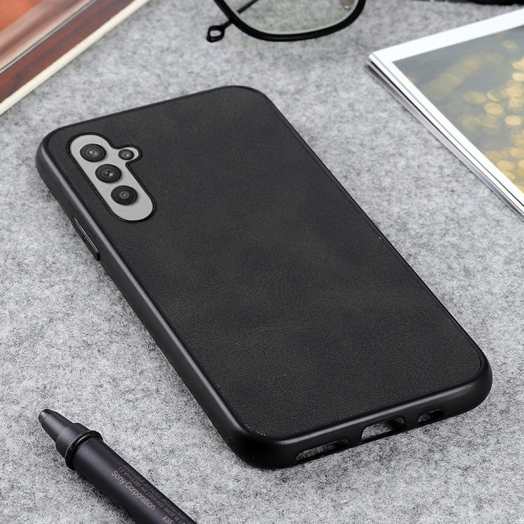 For Samsung Galaxy A24 Accurate Hole Two-color Calf Texture PU Phone Case