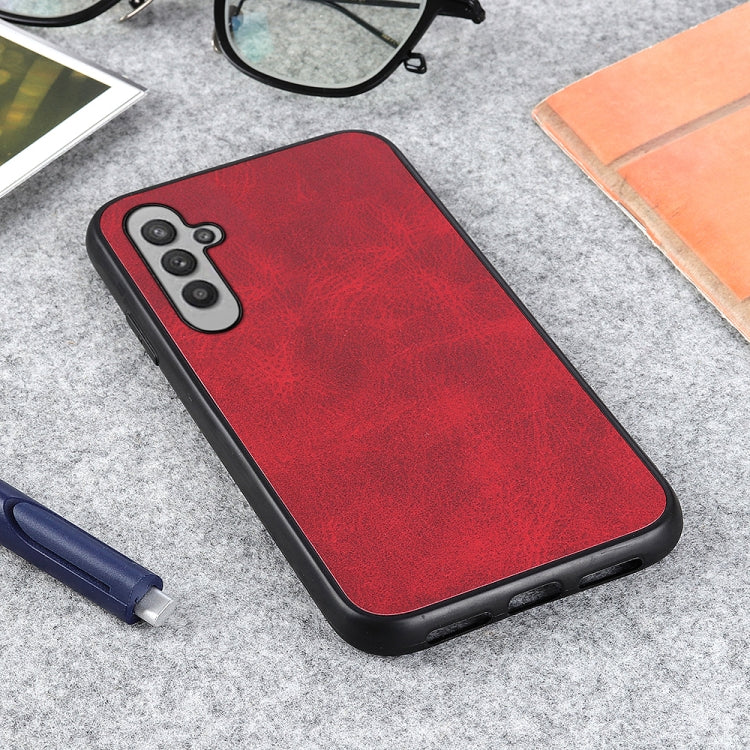 For Samsung Galaxy A24 Accurate Hole Two-color Calf Texture PU Phone Case