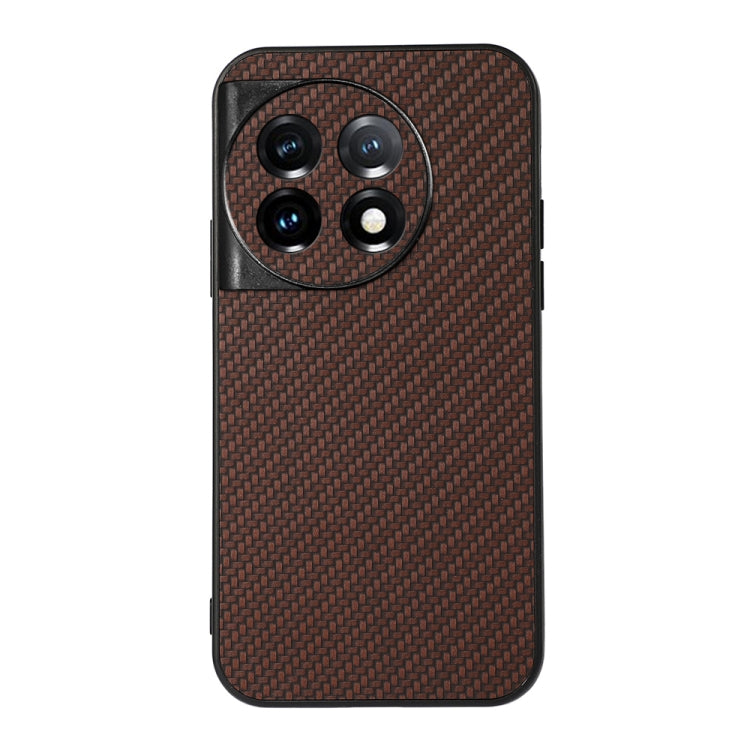 For OnePlus 11 5G Accurate Hole Carbon Fiber Texture PU Phone Case
