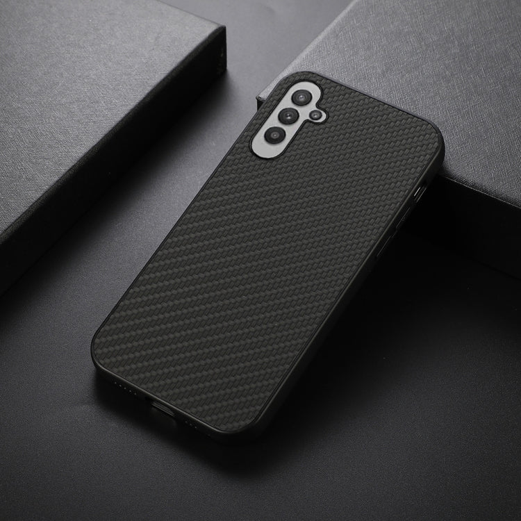 For Samsung Galaxy A24 Accurate Hole Carbon Fiber Texture PU Phone Case