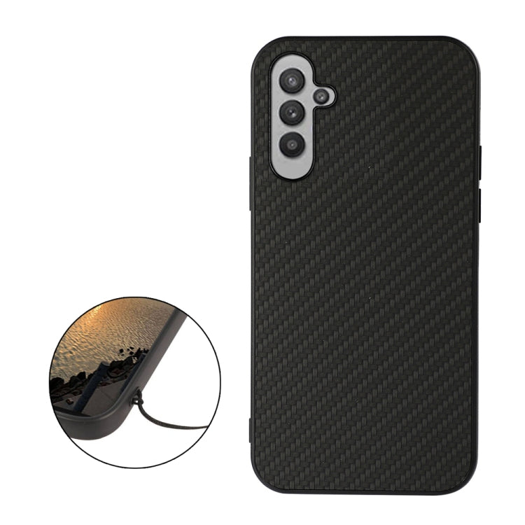 For Samsung Galaxy A24 Accurate Hole Carbon Fiber Texture PU Phone Case