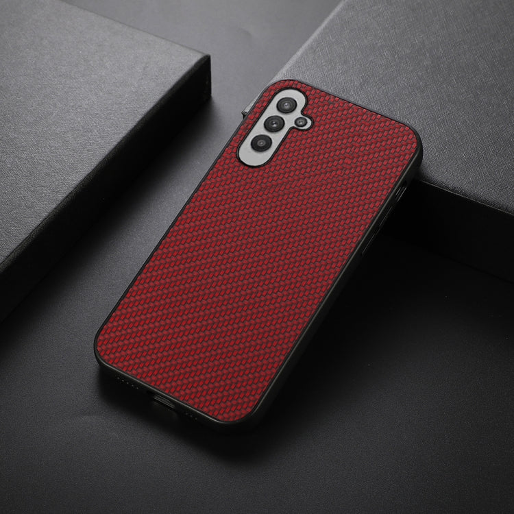 For Samsung Galaxy A24 Accurate Hole Carbon Fiber Texture PU Phone Case