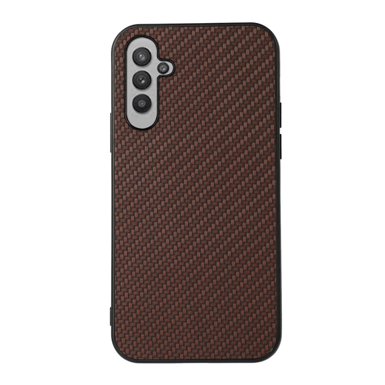 For Samsung Galaxy A24 Accurate Hole Carbon Fiber Texture PU Phone Case