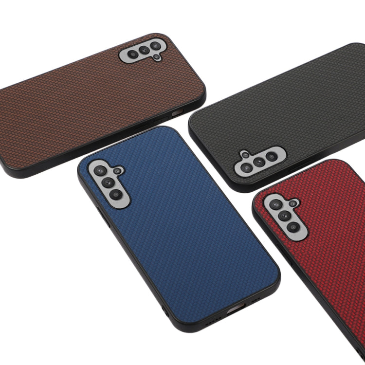 For Samsung Galaxy A24 Accurate Hole Carbon Fiber Texture PU Phone Case