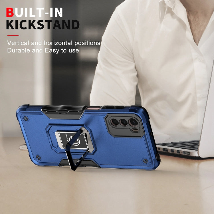 For Motorola Moto G42 Non-slip Shockproof Armor Phone Case with Ring Holder