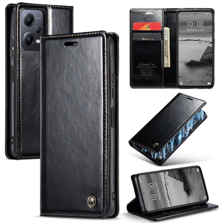 For Xiaomi Redmi Note 12 5G / Poco X5 CaseMe 003 Crazy Horse Texture Leather Phone Case