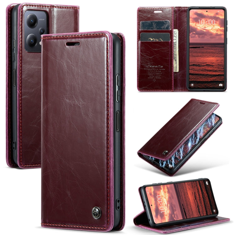For Xiaomi Redmi Note 12 5G / Poco X5 CaseMe 003 Crazy Horse Texture Leather Phone Case