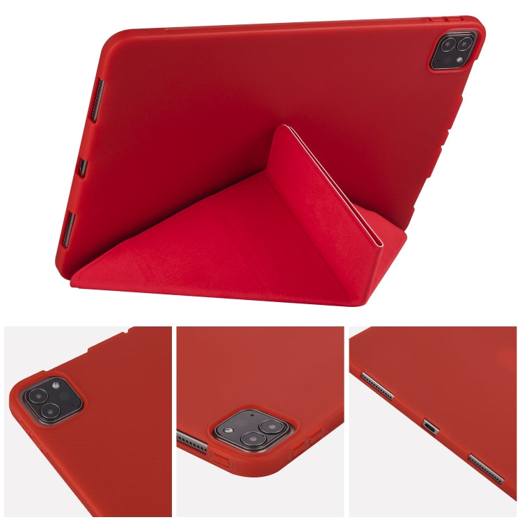 For iPad Pro 11 (2020) Multi-folding Horizontal Flip PU Leather + Shockproof Honeycomb TPU Tablet Case with Holder