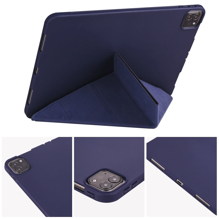 For iPad Pro 11 (2020) Multi-folding Horizontal Flip PU Leather + Shockproof Honeycomb TPU Tablet Case with Holder
