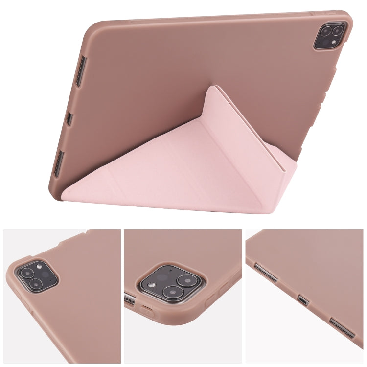 For iPad Pro 11 (2020) Multi-folding Horizontal Flip PU Leather + Shockproof Honeycomb TPU Tablet Case with Holder