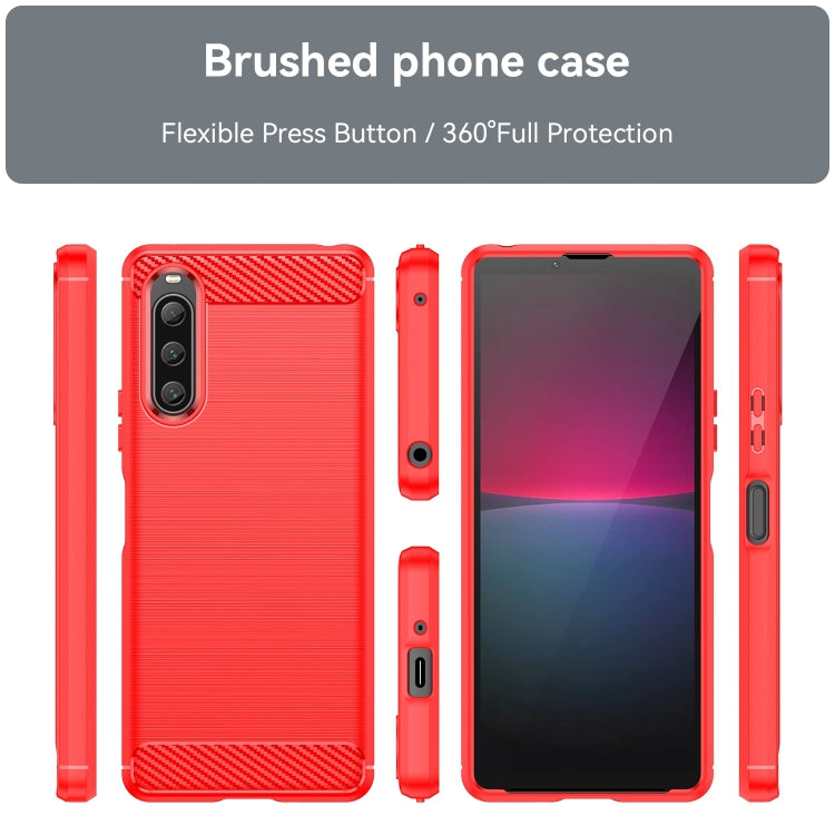 For Sony Xperia 10 V Brushed Texture Carbon Fiber TPU Phone Case