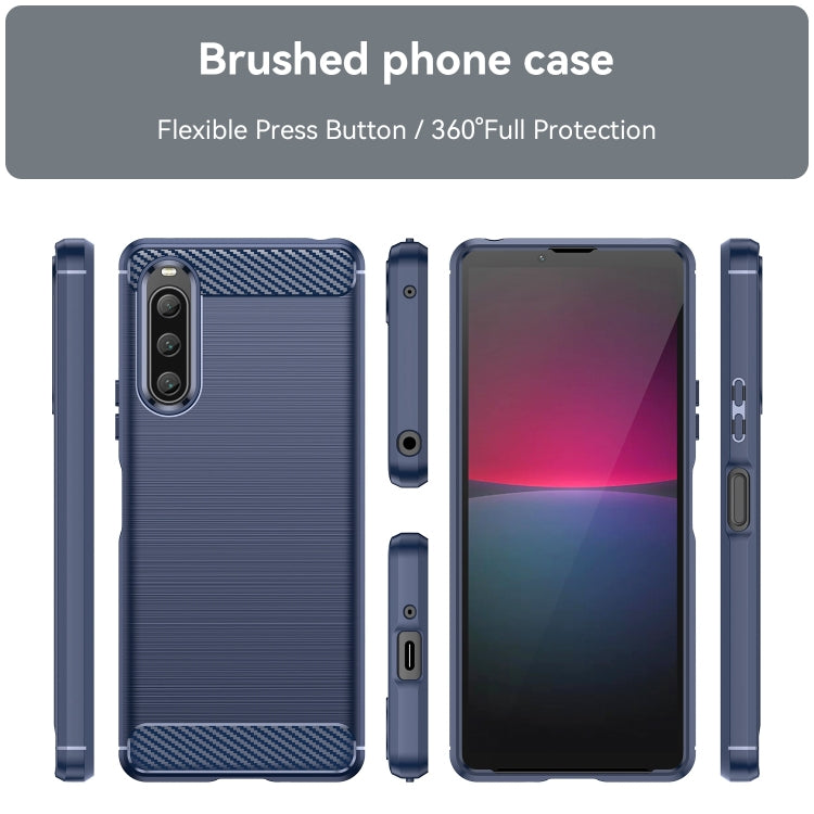 For Sony Xperia 10 V Brushed Texture Carbon Fiber TPU Phone Case