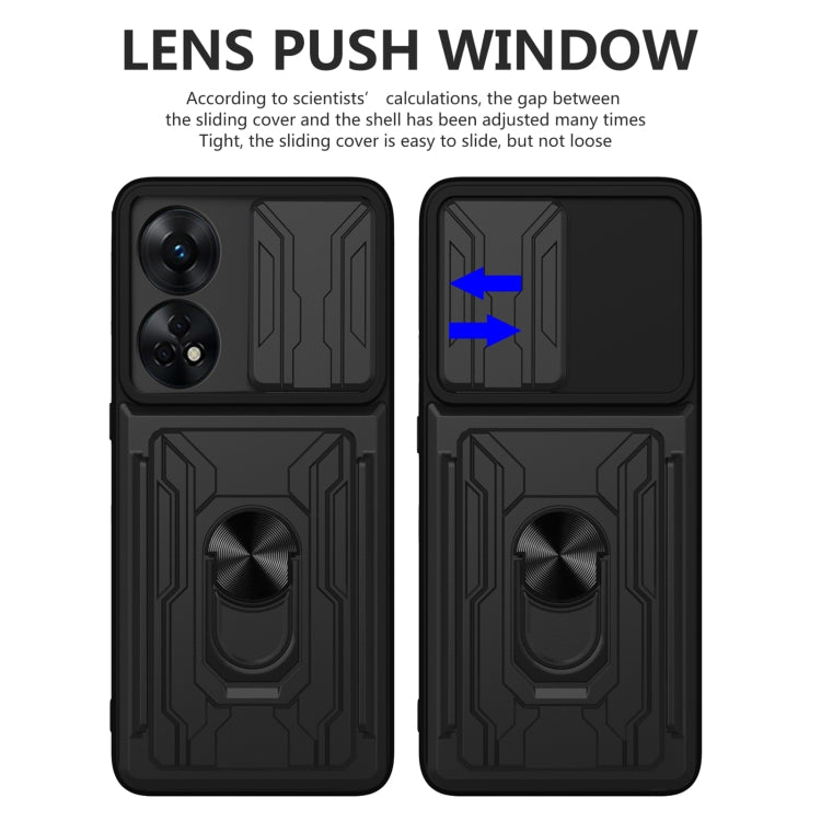For OPPO Reno8 T 4G Sliding Camshield Card Phone Case