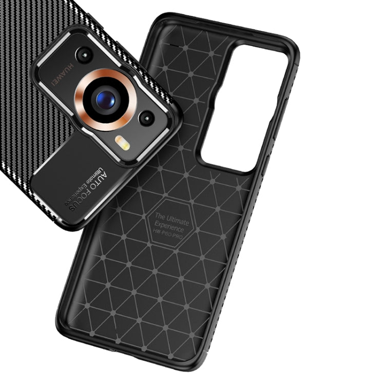For Huawei P60 Pro Carbon Fiber Texture Shockproof TPU Phone Case(Black)
