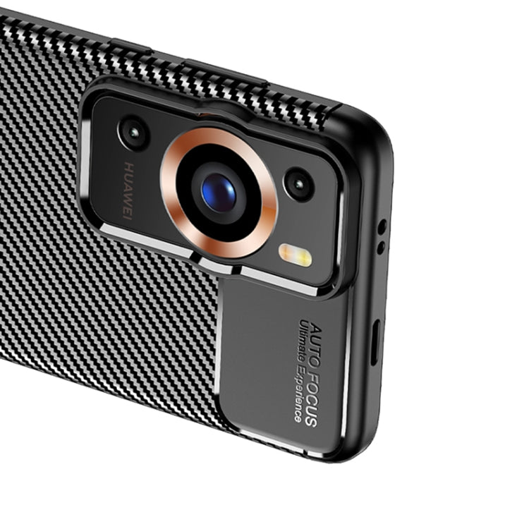 For Huawei P60 Pro Carbon Fiber Texture Shockproof TPU Phone Case(Black)
