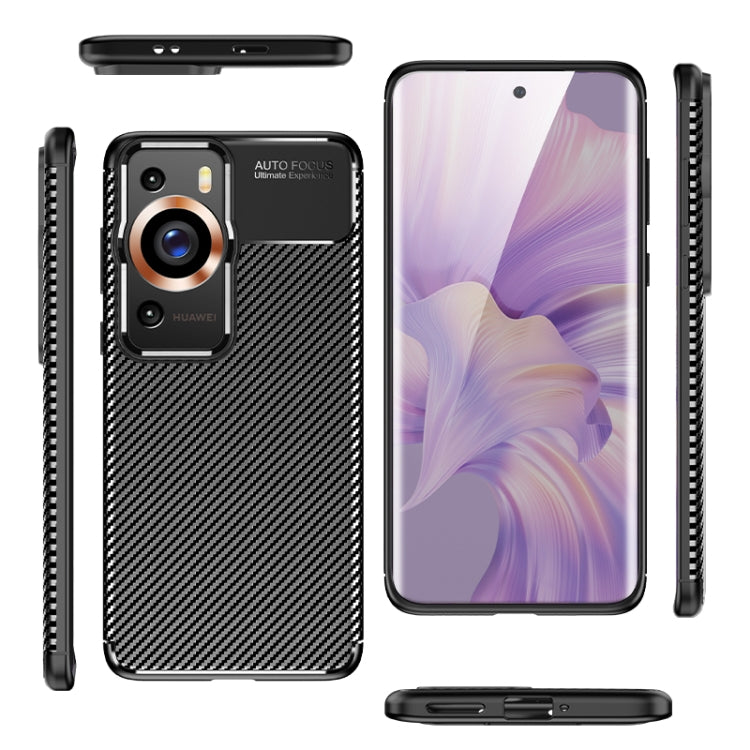 For Huawei P60 Pro Carbon Fiber Texture Shockproof TPU Phone Case(Black)