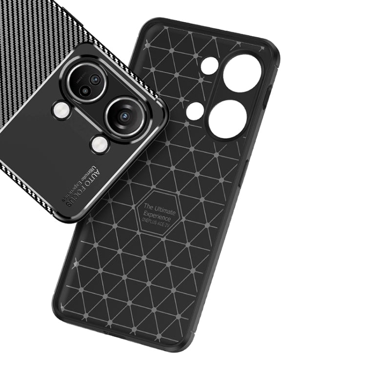 For OnePlus Ace 2V Carbon Fiber Texture Shockproof TPU Phone Case(Black)