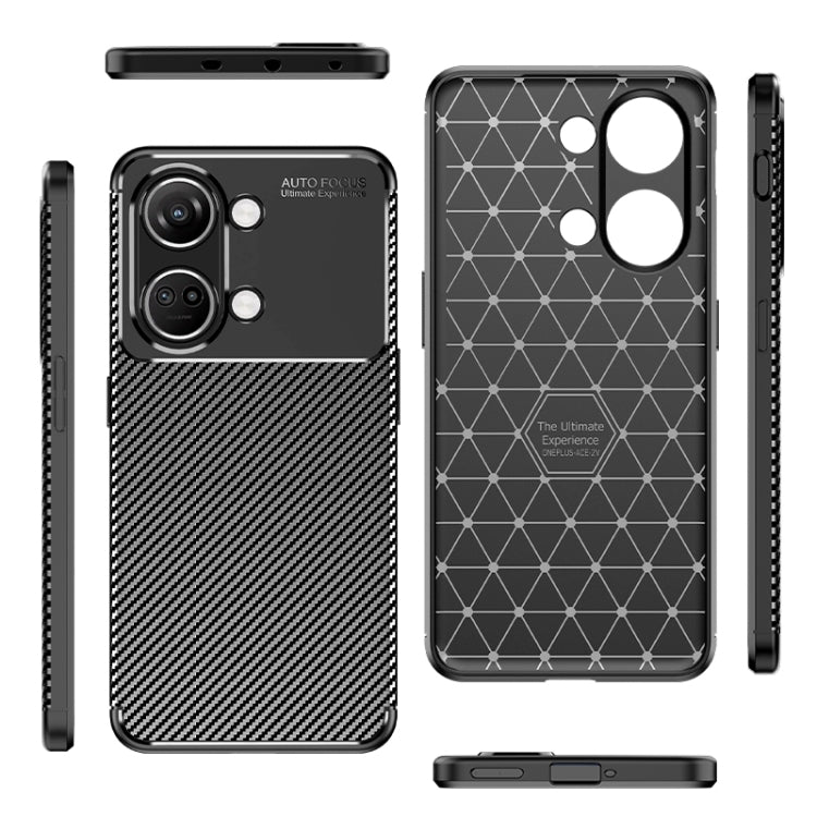 For OnePlus Ace 2V Carbon Fiber Texture Shockproof TPU Phone Case(Black)