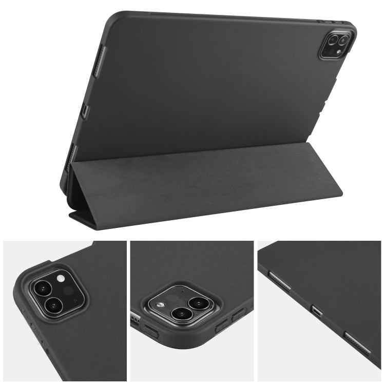 For iPad Pro 11 (2020) 3-folding Horizontal Flip PU Leather + Shockproof Honeycomb TPU Tablet Case with Holder