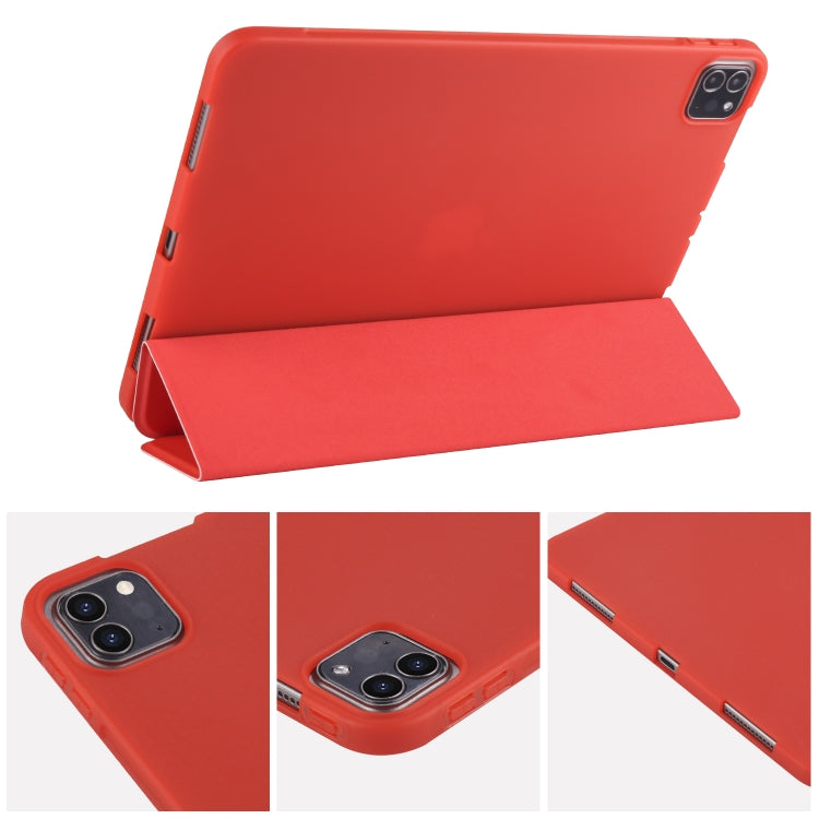 For iPad Pro 11 (2020) 3-folding Horizontal Flip PU Leather + Shockproof Honeycomb TPU Tablet Case with Holder