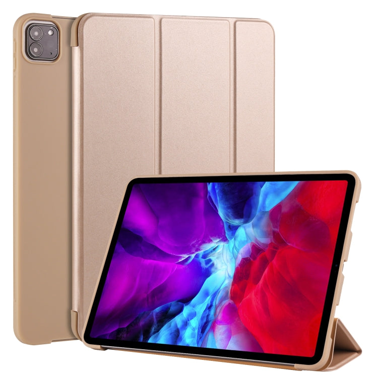 For iPad Pro 11 (2020) 3-folding Horizontal Flip PU Leather + Shockproof Honeycomb TPU Tablet Case with Holder