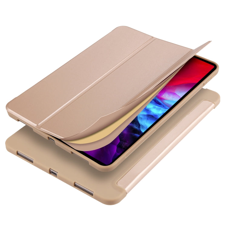 For iPad Pro 11 (2020) 3-folding Horizontal Flip PU Leather + Shockproof Honeycomb TPU Tablet Case with Holder