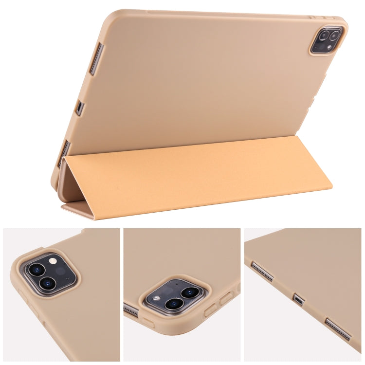 For iPad Pro 11 (2020) 3-folding Horizontal Flip PU Leather + Shockproof Honeycomb TPU Tablet Case with Holder