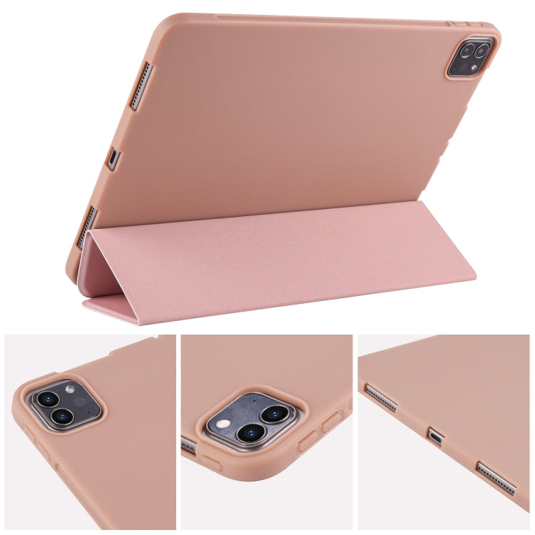 For iPad Pro 11 (2020) 3-folding Horizontal Flip PU Leather + Shockproof Honeycomb TPU Tablet Case with Holder