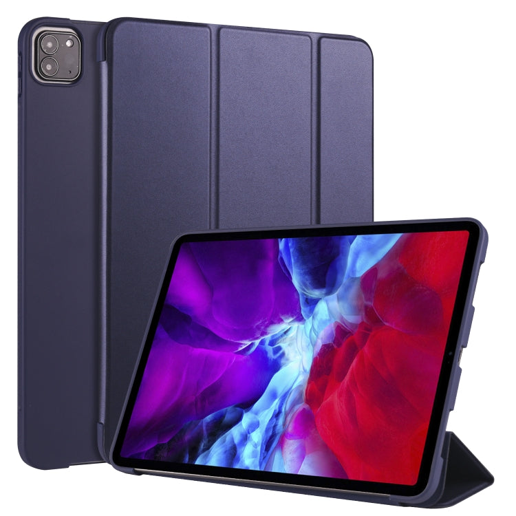 For iPad Pro 11 (2020) 3-folding Horizontal Flip PU Leather + Shockproof Honeycomb TPU Tablet Case with Holder