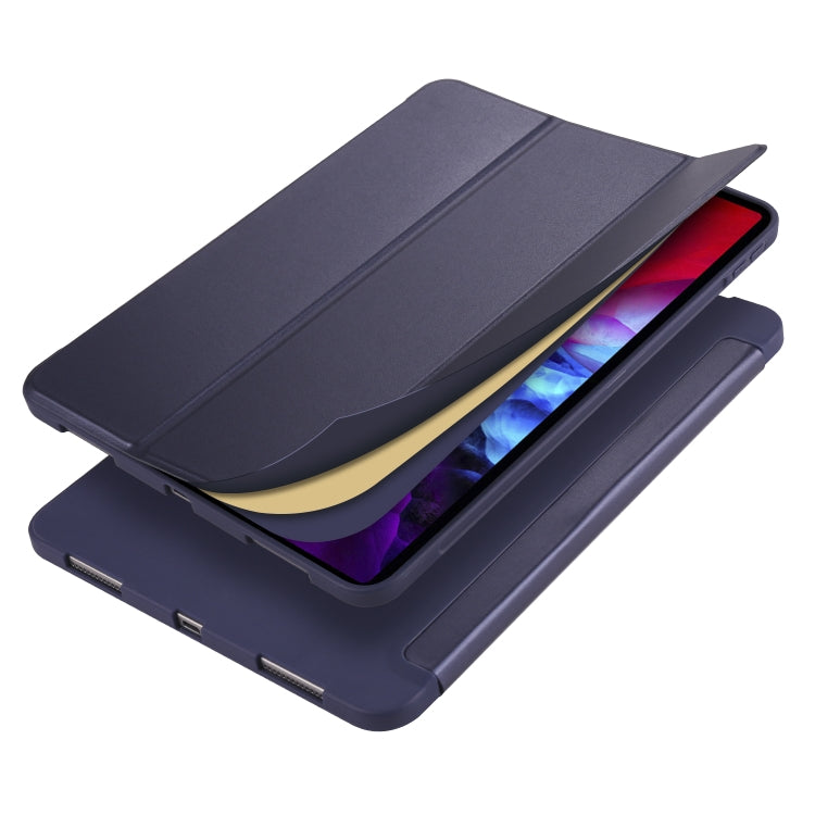For iPad Pro 11 (2020) 3-folding Horizontal Flip PU Leather + Shockproof Honeycomb TPU Tablet Case with Holder