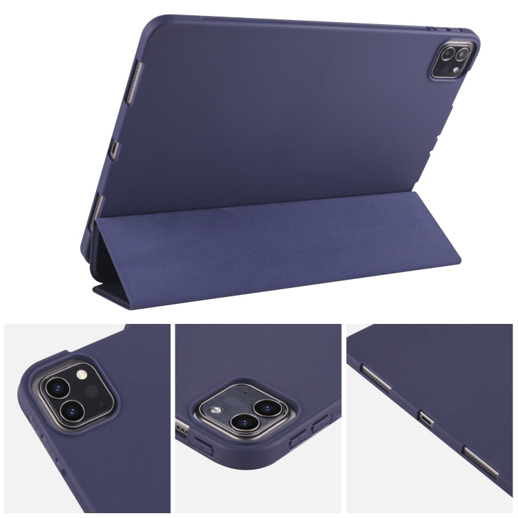 For iPad Pro 11 (2020) 3-folding Horizontal Flip PU Leather + Shockproof Honeycomb TPU Tablet Case with Holder