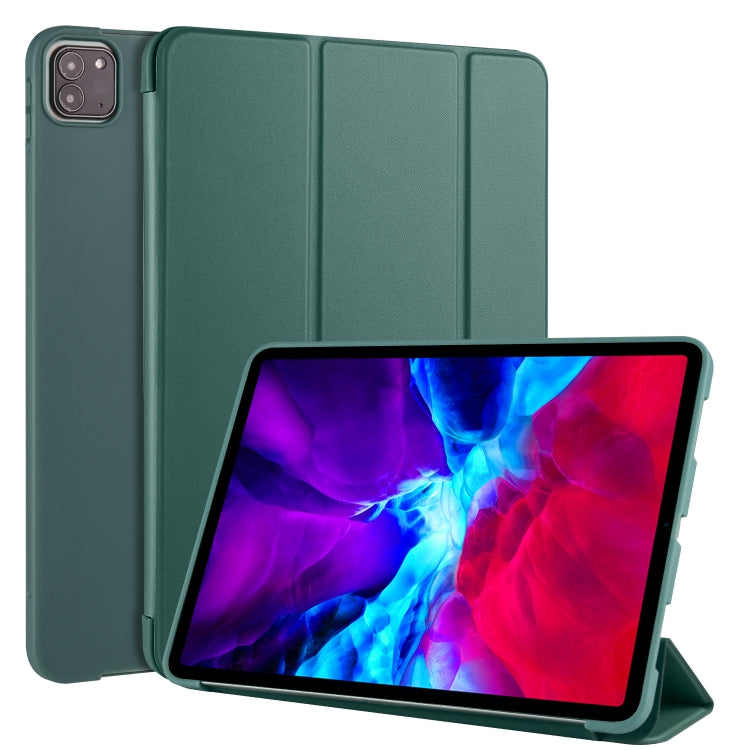 For iPad Pro 11 (2020) 3-folding Horizontal Flip PU Leather + Shockproof Honeycomb TPU Tablet Case with Holder