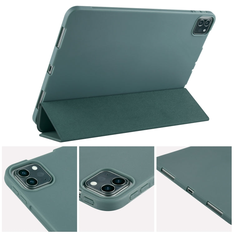 For iPad Pro 11 (2020) 3-folding Horizontal Flip PU Leather + Shockproof Honeycomb TPU Tablet Case with Holder