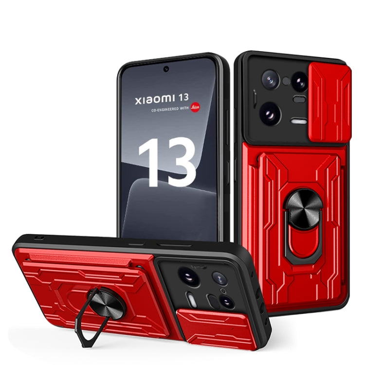 For Xiaomi 13 Pro Sliding Camshield TPU+PC Phone Case with Card Slot