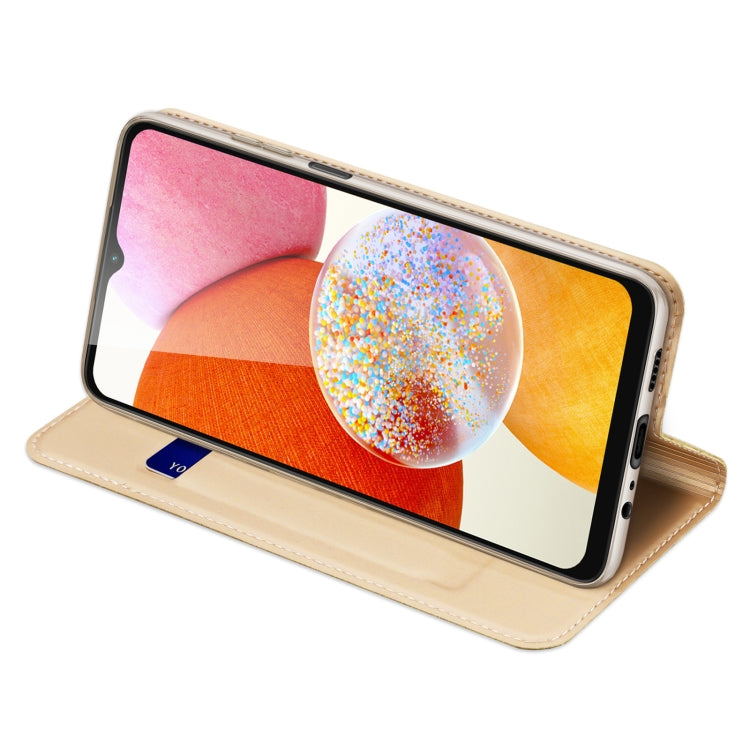 For Samsung Galaxy A14 4G DUX DUCIS Skin Pro Series Flip Leather Phone Case