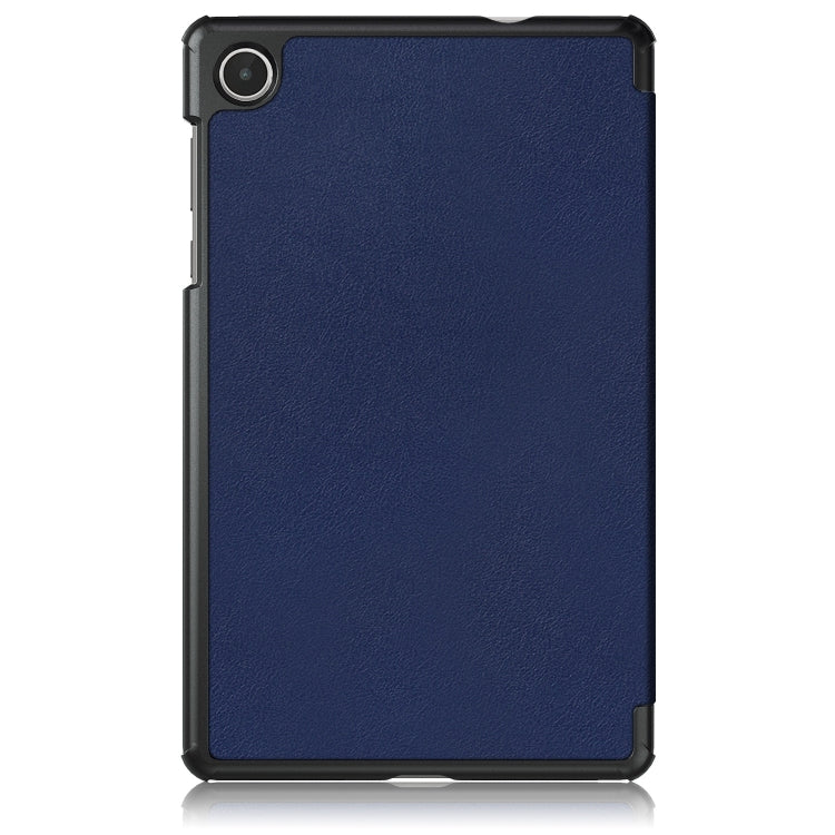 For Lenovo M8 4th GenTB-300FU Custer Pure Color 3-Fold Holder Leather Tablet Case