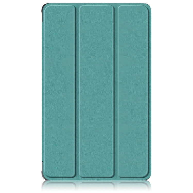 For Lenovo M8 4th GenTB-300FU Custer Pure Color 3-Fold Holder Leather Tablet Case