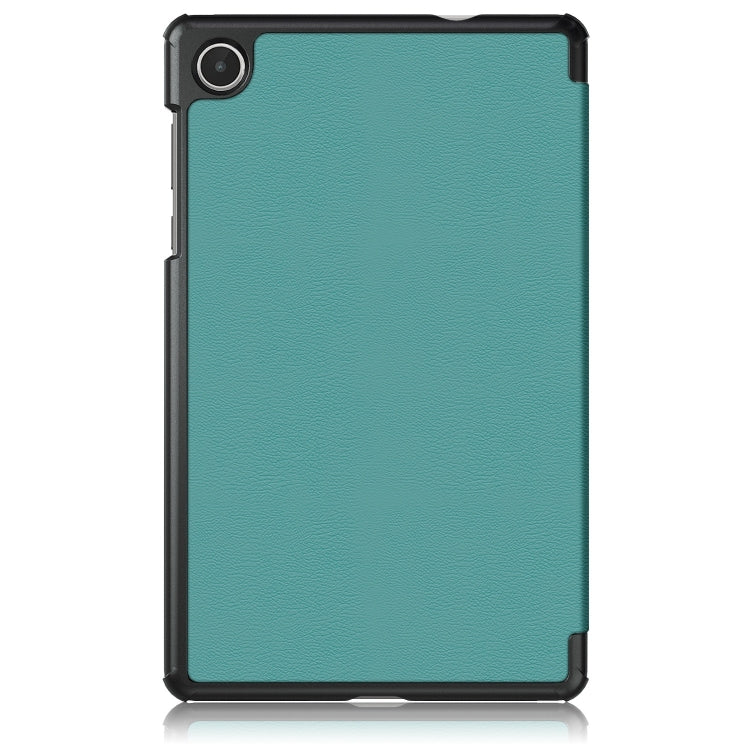 For Lenovo M8 4th GenTB-300FU Custer Pure Color 3-Fold Holder Leather Tablet Case