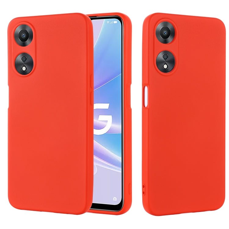 For OPPO A58 5G / A58x / A78 5G Global Pure Color Liquid Silicone Shockproof Phone Case