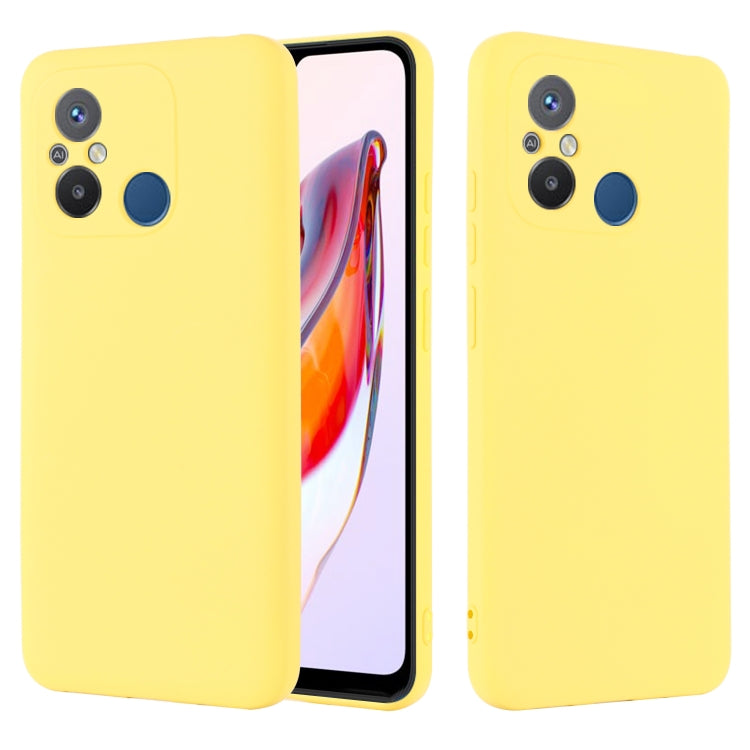 For Xiaomi Redmi 12C / 11A / Poco C55 Pure Color Liquid Silicone Shockproof Phone Case